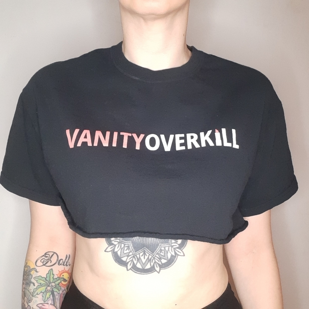 Limited Run Black Vanity Overkill Crop Tshirt.